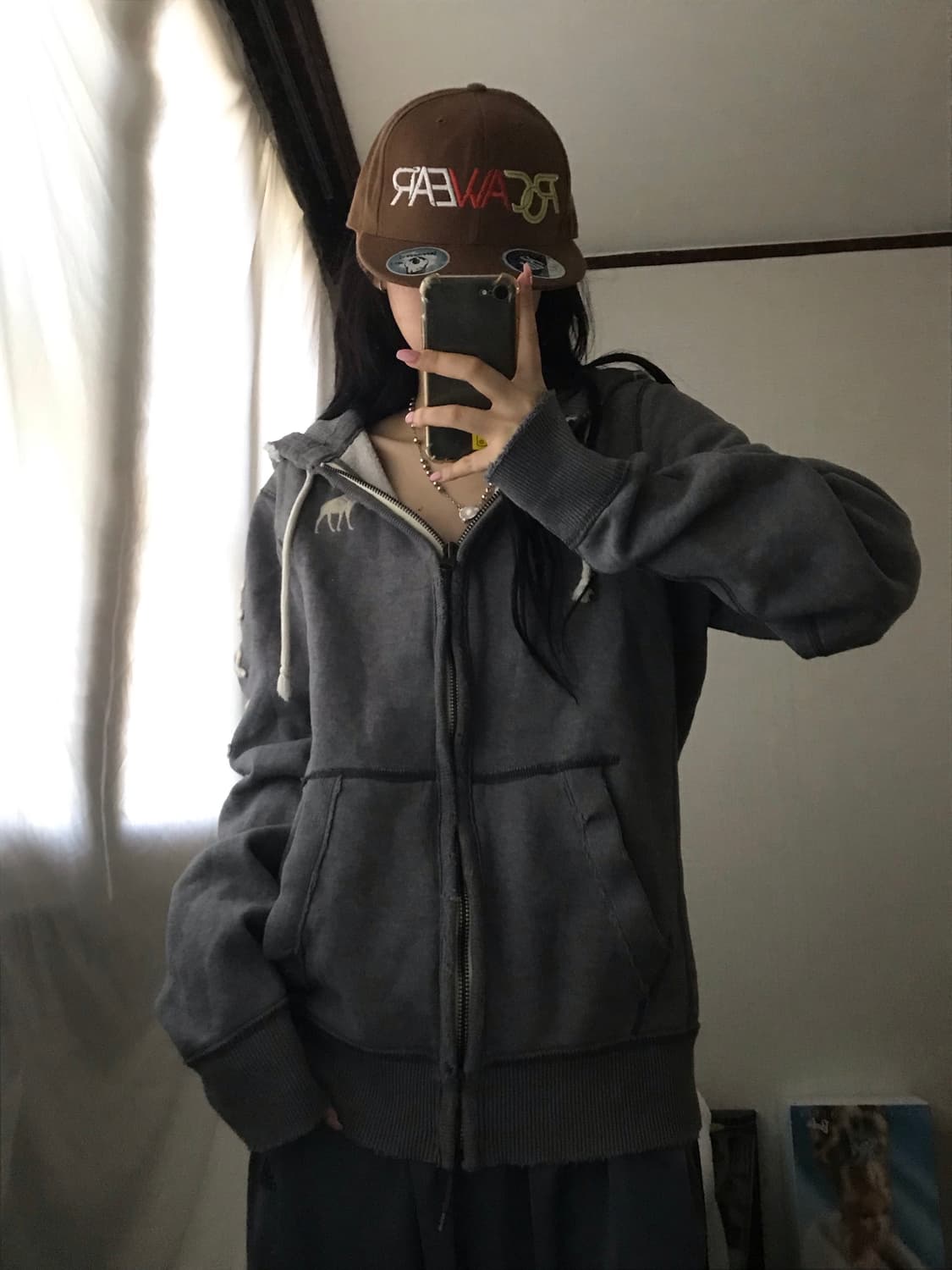 아베크롬비 그레이 사이드로고 후드집업 상품이미지6