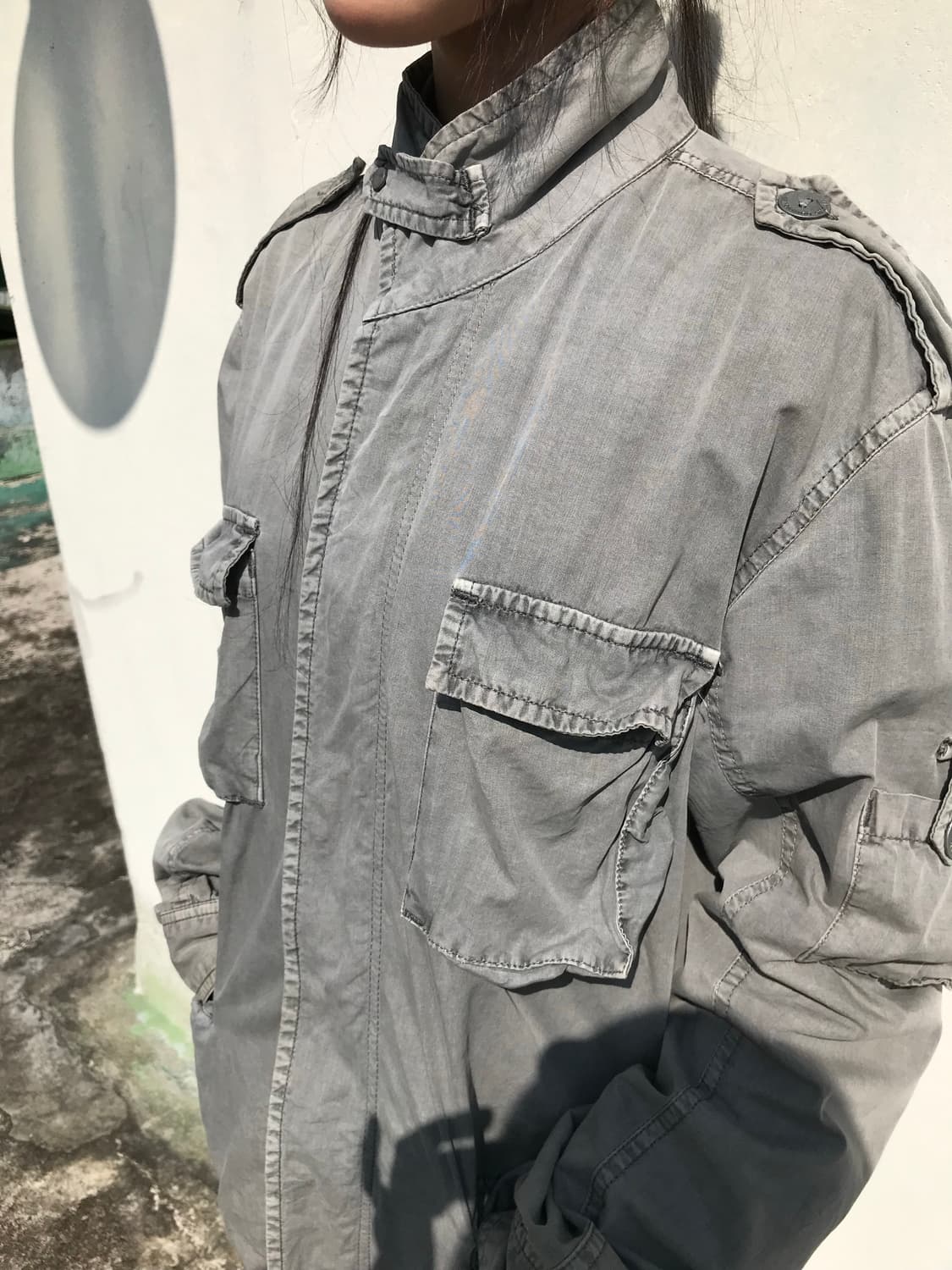 Adolfo Dominguez 빈티지 그레이 밀리터리 라이트 자켓 상품이미지3