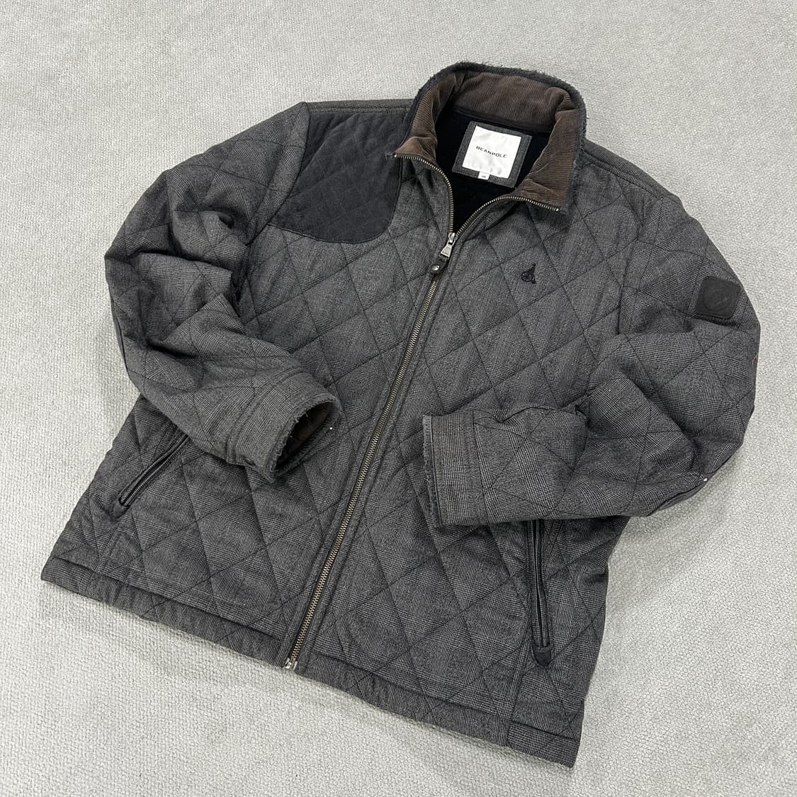빈폴 체크 퀼팅 자켓 그레이 XL 상품이미지1