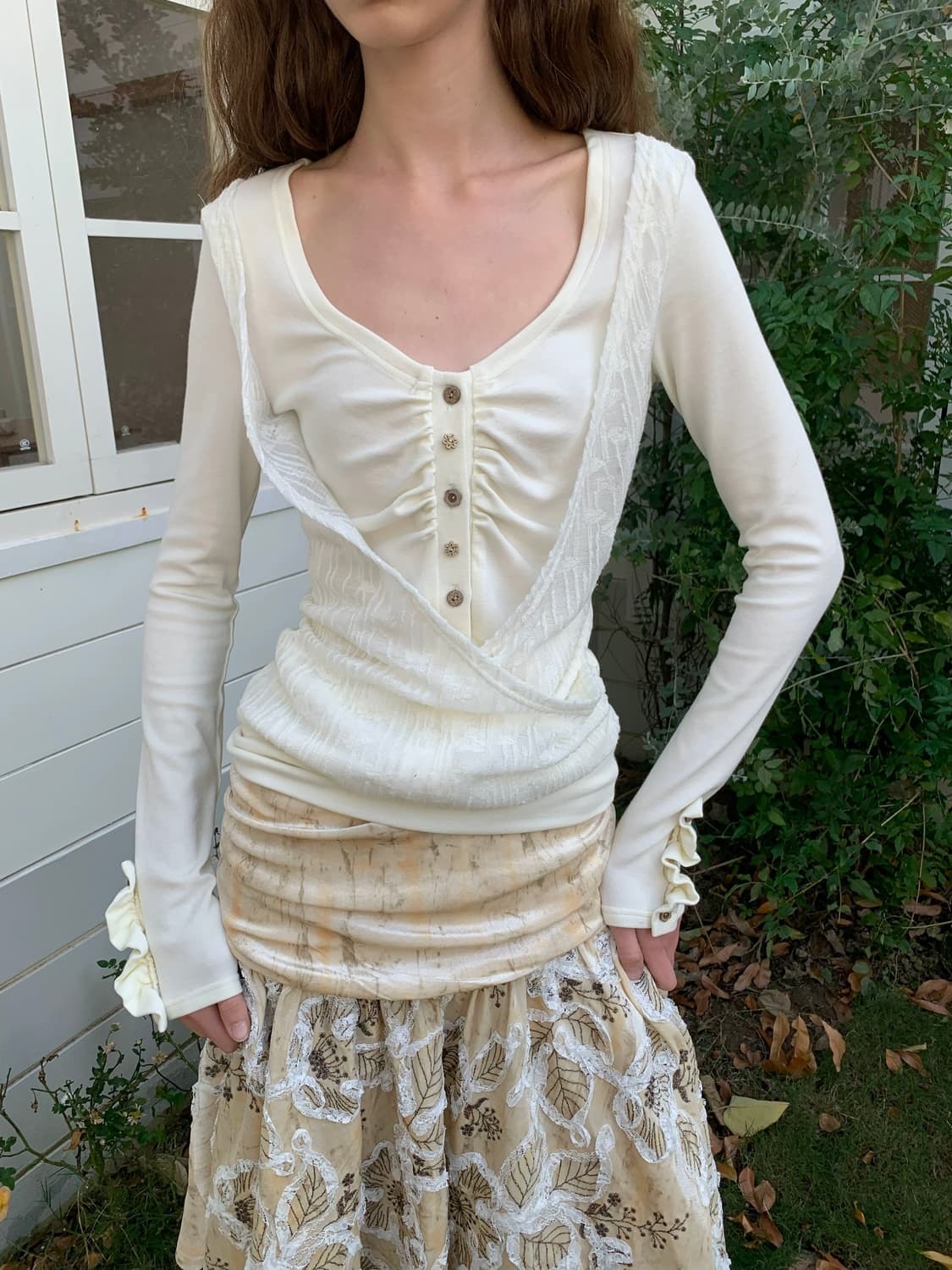 Jelloo Layered Slim Long Sleeve Top 상품이미지1