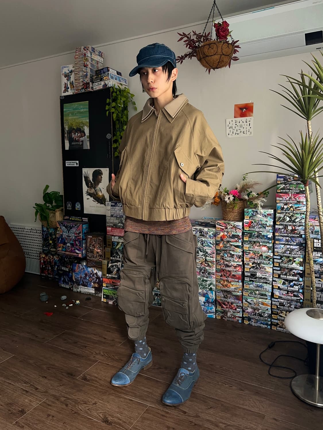 RHNDE 레더 카라 레이어 크롭 봄버 상품이미지4