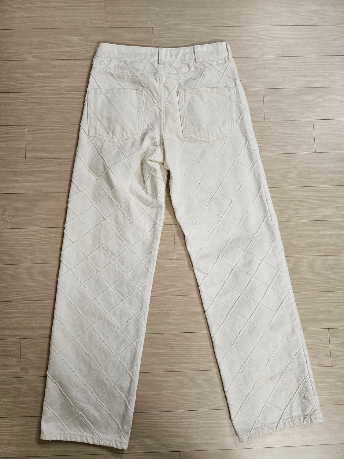 문선 MOONSUN 체크 화이트진 상품이미지3