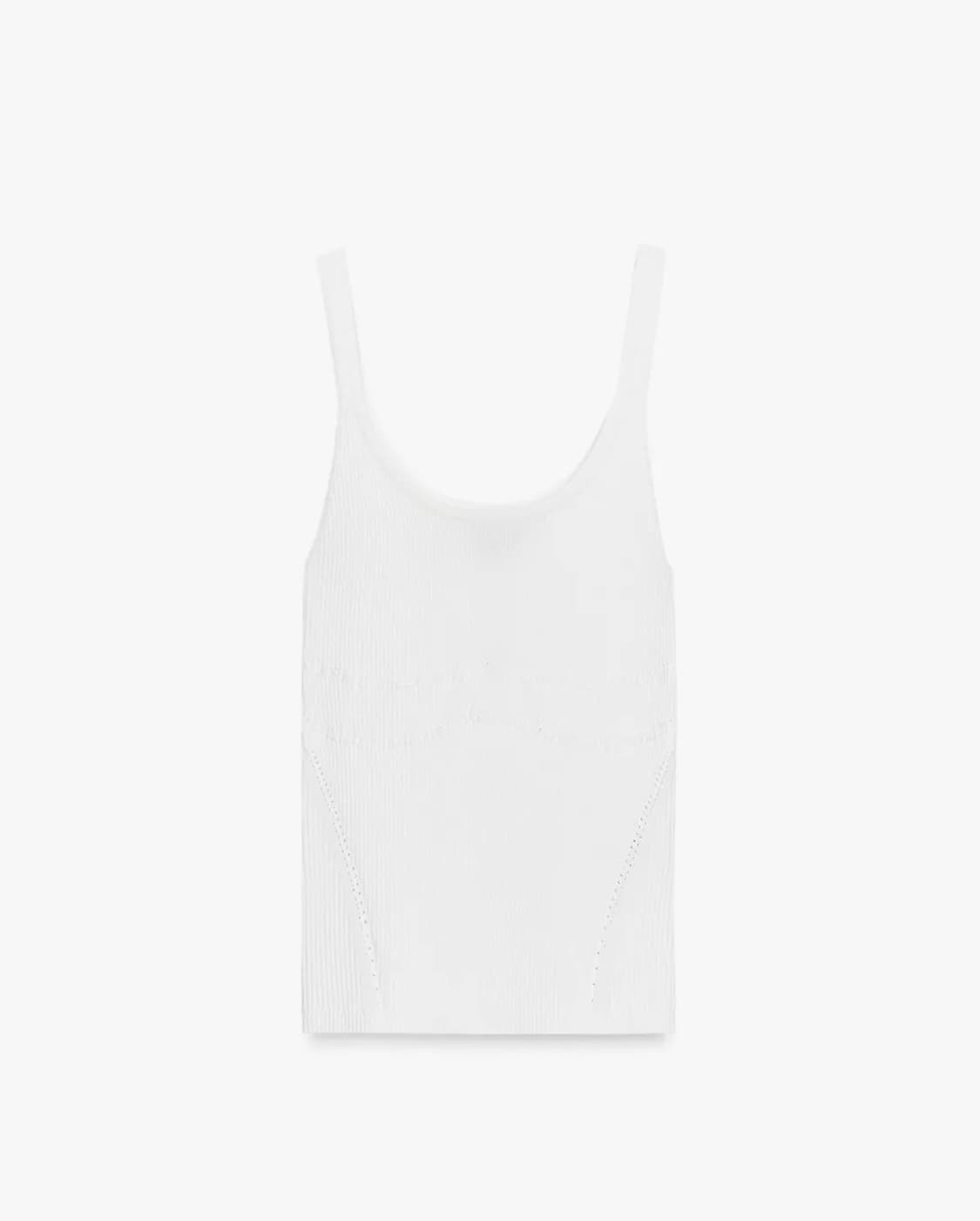 ZARA 자라 슬림 핏 니트 탑, 자라 니트 슬리브리스, 자라 니트 탑 상품이미지6