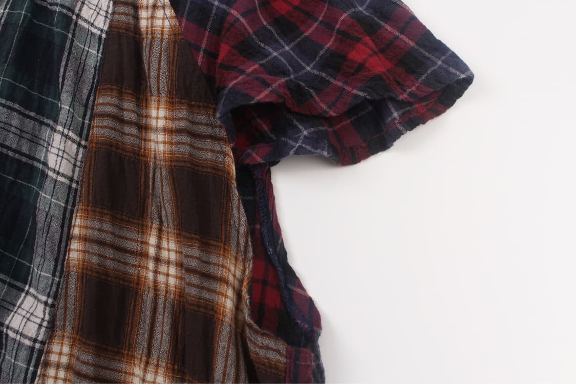 JPN Patchwork Plaid Raglan One piece 상품이미지4