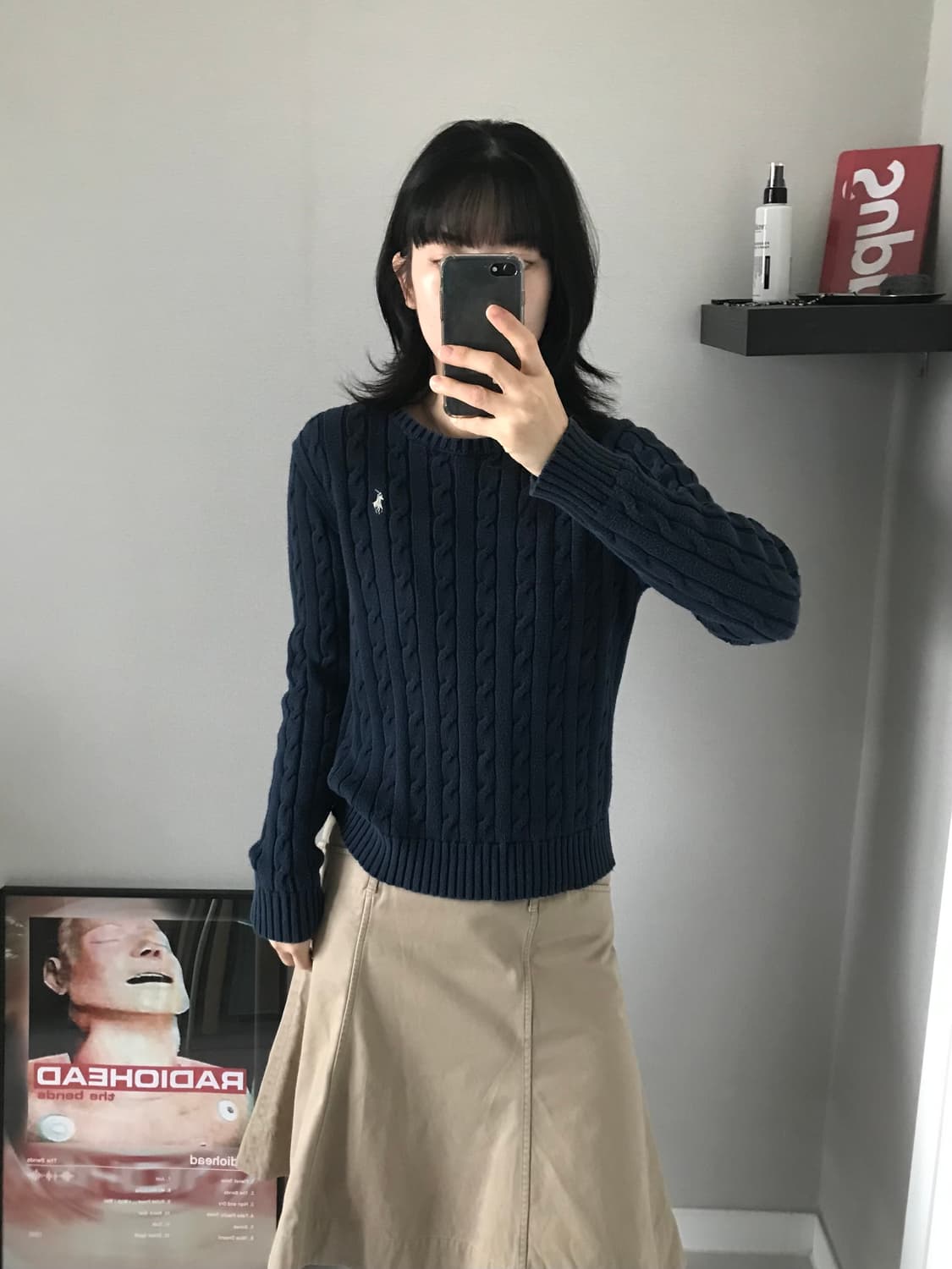 폴로 랄프로렌 포니 로고 네이비 케이블 니트 상품이미지3
