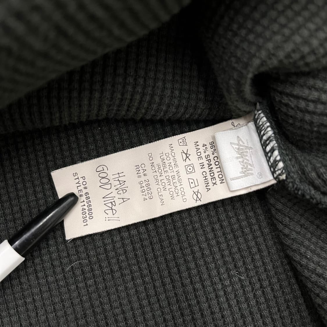 스투시 차콜그린 와플 슬리브 S 상품이미지7