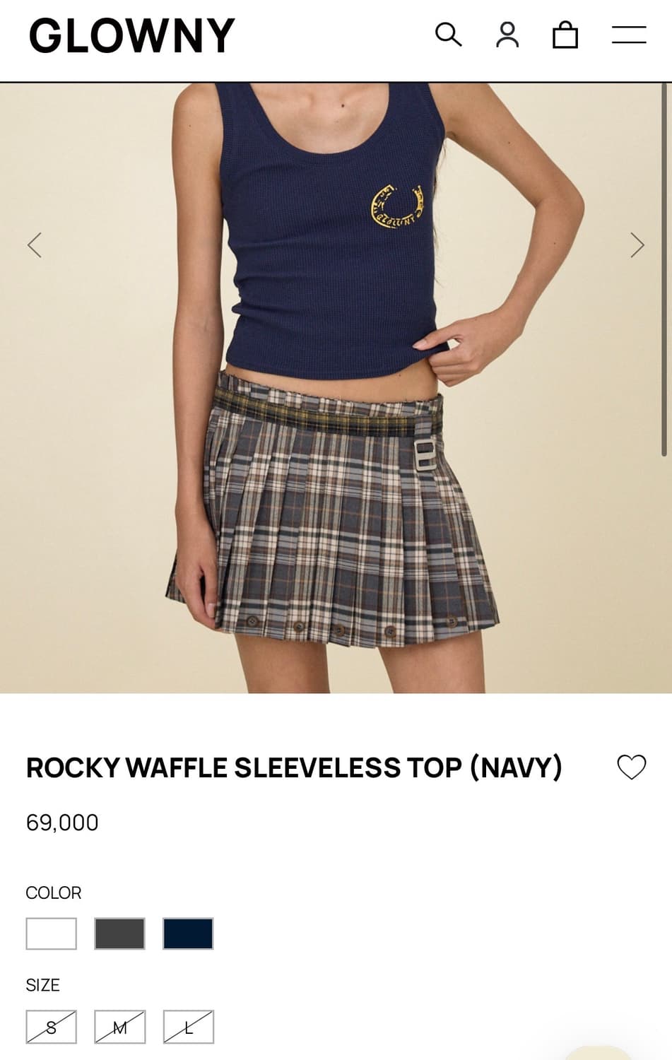 glony 글로니 로키 와플 슬리브리스 탑 상품이미지5