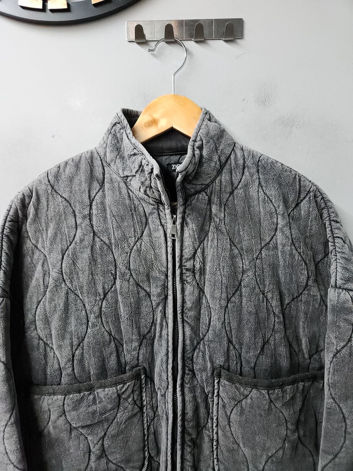 자라 여성 피그먼트 퀼팅 오버핏 집업 점퍼 상품이미지3