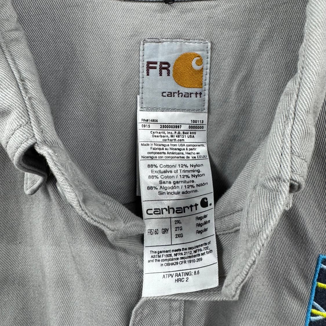 칼하트 FR 워크 셔츠 (2XL)   상품이미지5