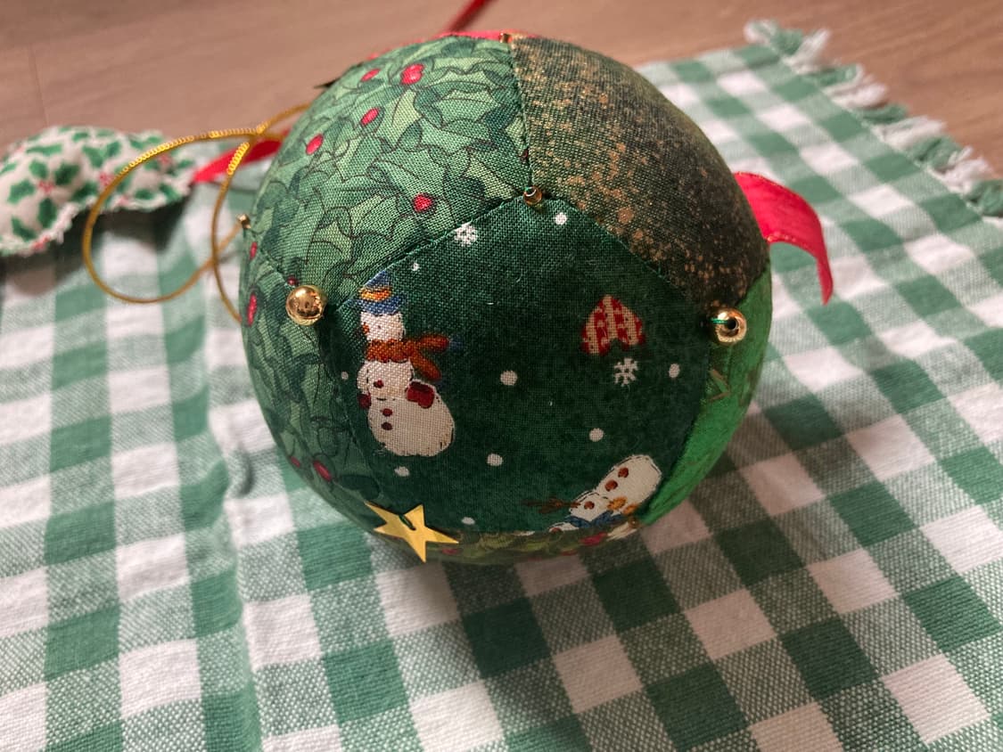 핸드메이드 퀼트 크리스마스 장식 볼 오너먼트 상품이미지5