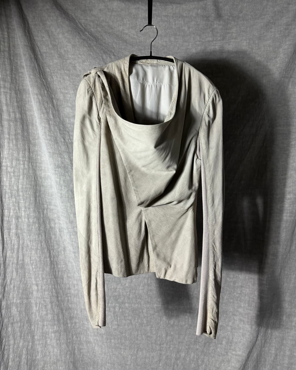 Rick Owens Draped Leather Jacket 상품이미지1