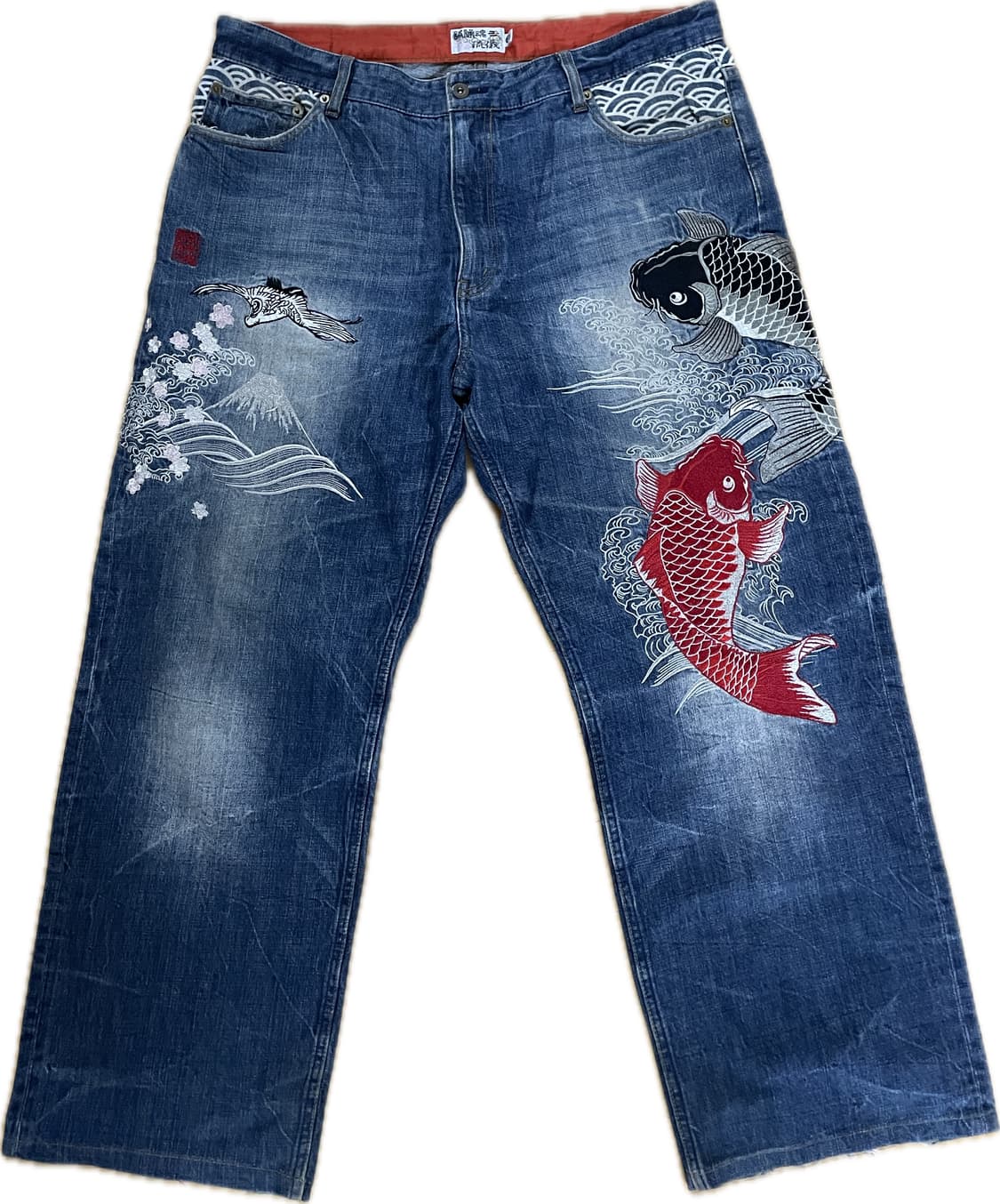 카라쿠리타마시 자수 데님팬츠  상품이미지1