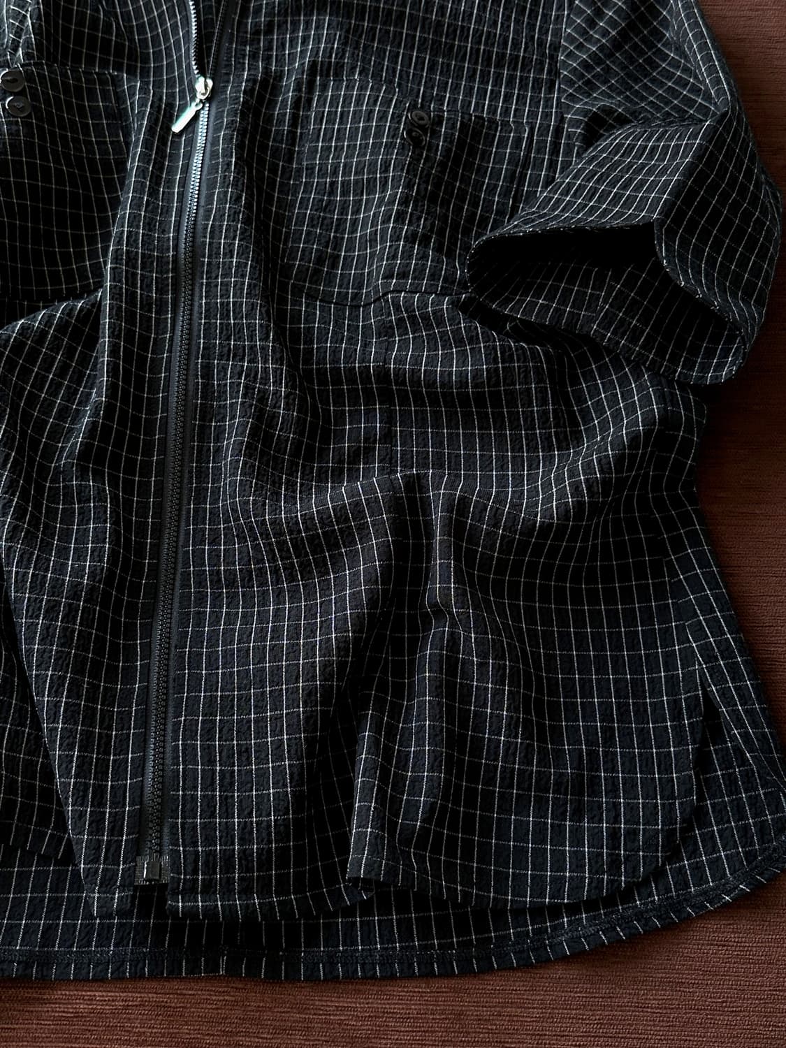 Light fabric natural check shirt jacket 상품이미지3