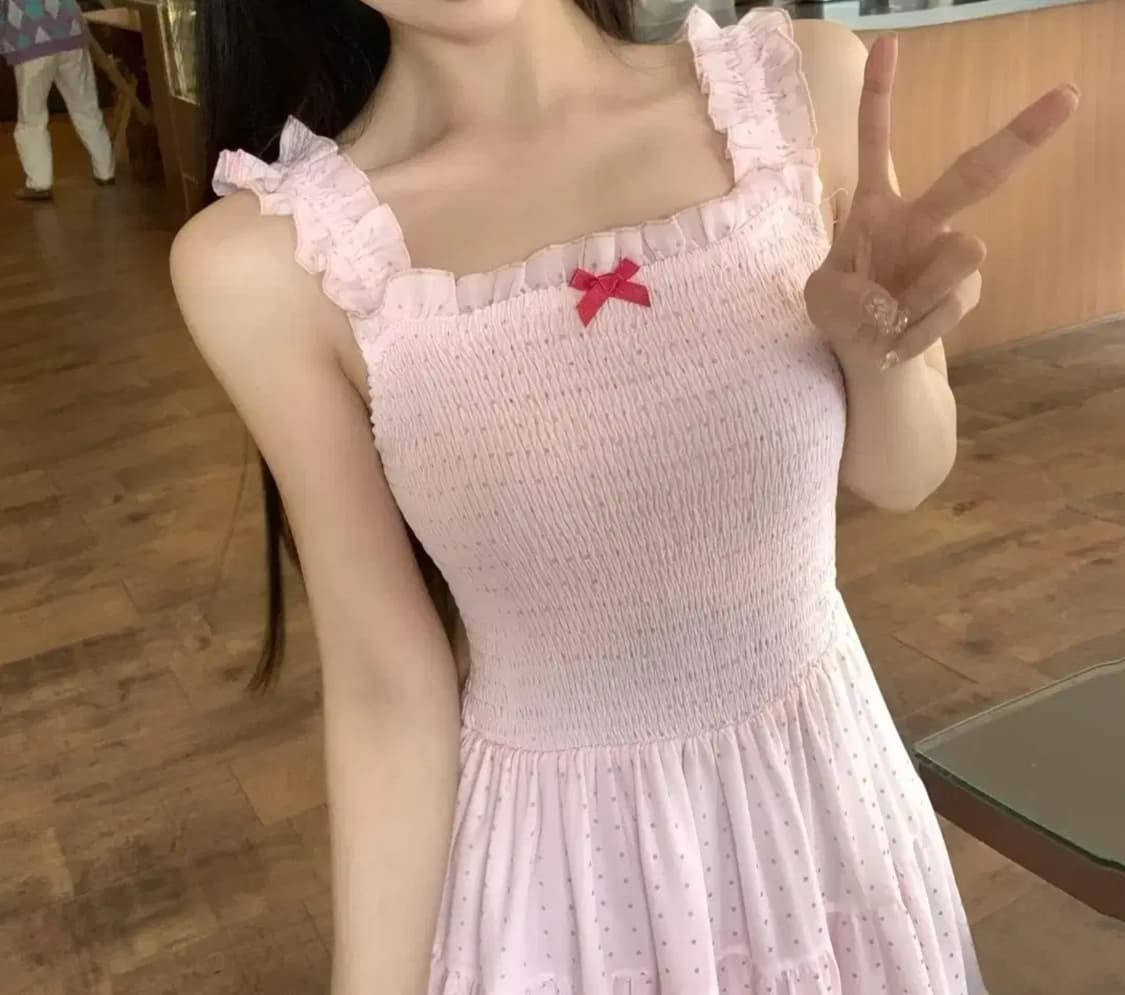 핑크 롱원피스 상품이미지5