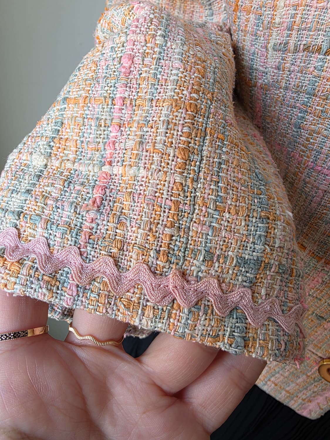 핑크 부클 트위드 자켓 상품이미지6