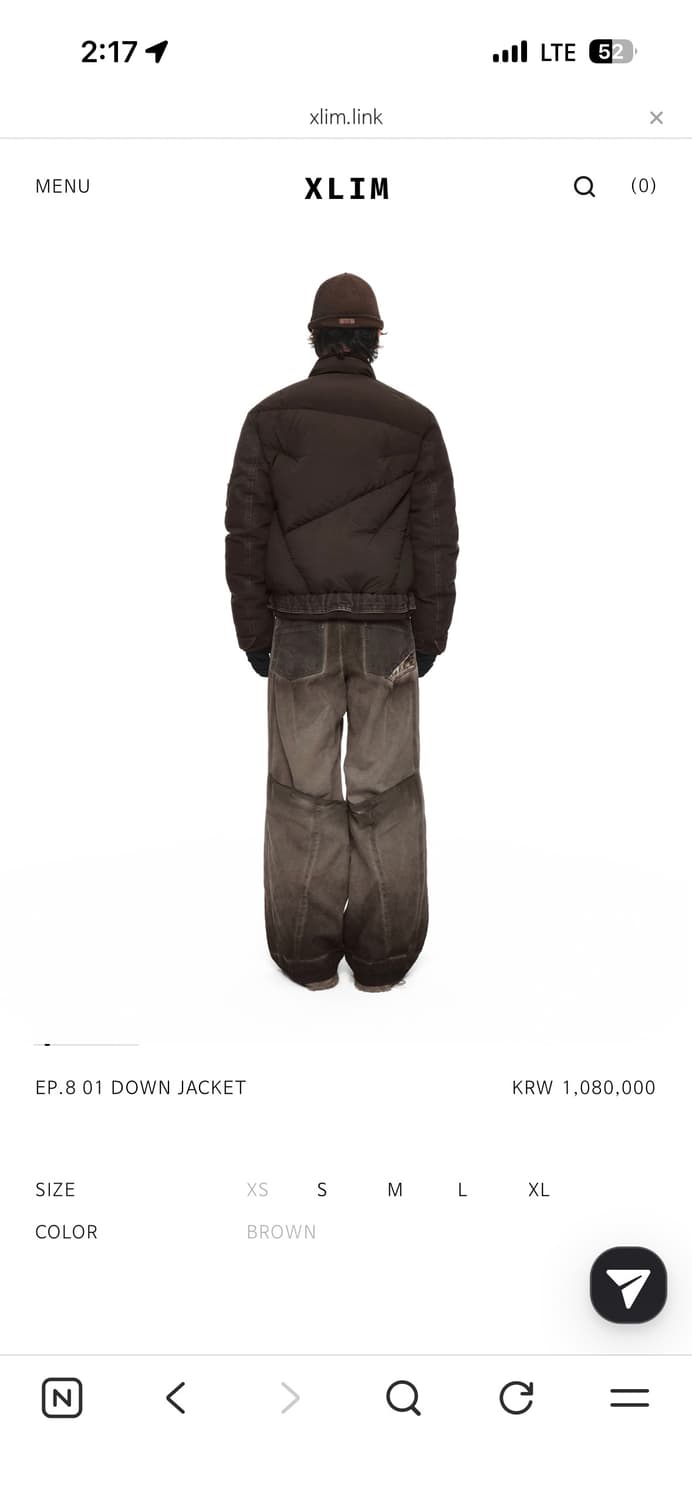xlim ep.8 다운자켓 brown L 상품이미지2