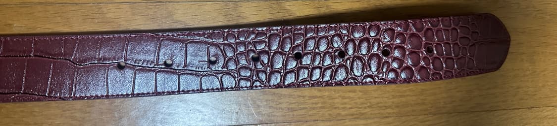 메르트라 악어 가죽 패턴 벨트 와인 상품이미지5