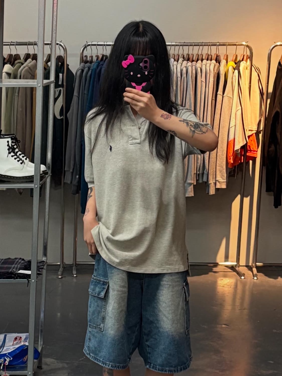 폴로 랄프로렌 포니 오버핏 그레이 카라티 A1417 상품이미지1