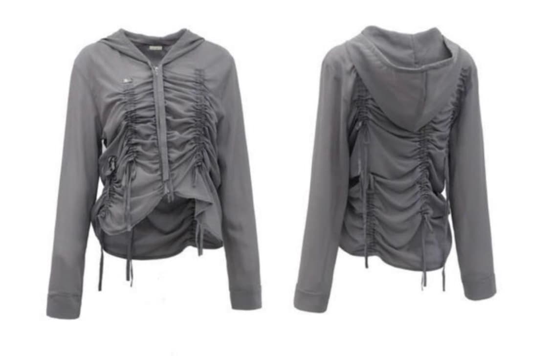 나체 셔링 쉬폰 후디집업 그레이 상품이미지1