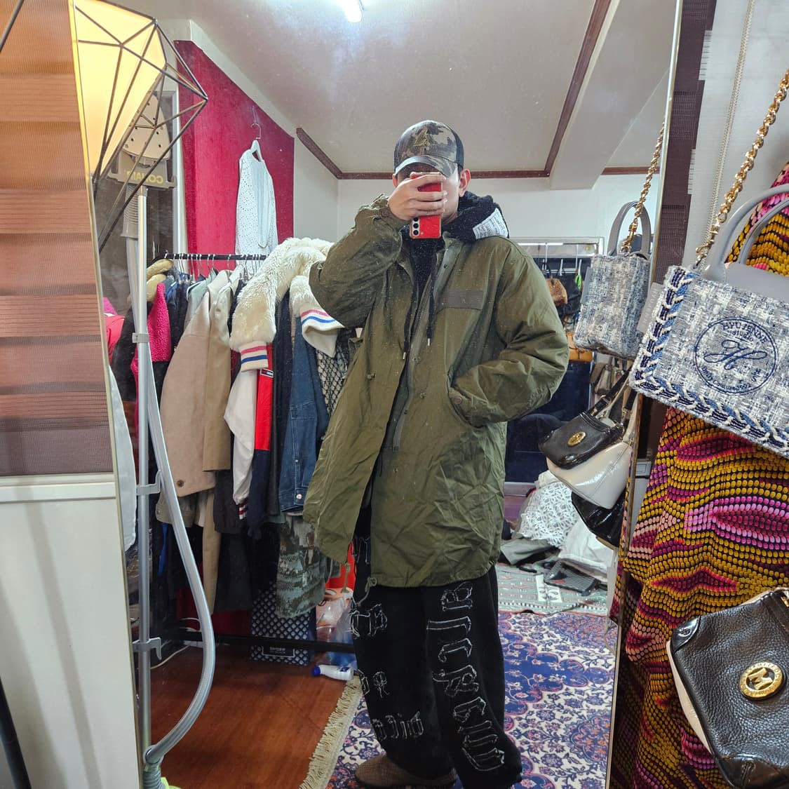 시그니쳐 M65 피시테일 누빔 패딩 내피 야상 M 상품이미지2