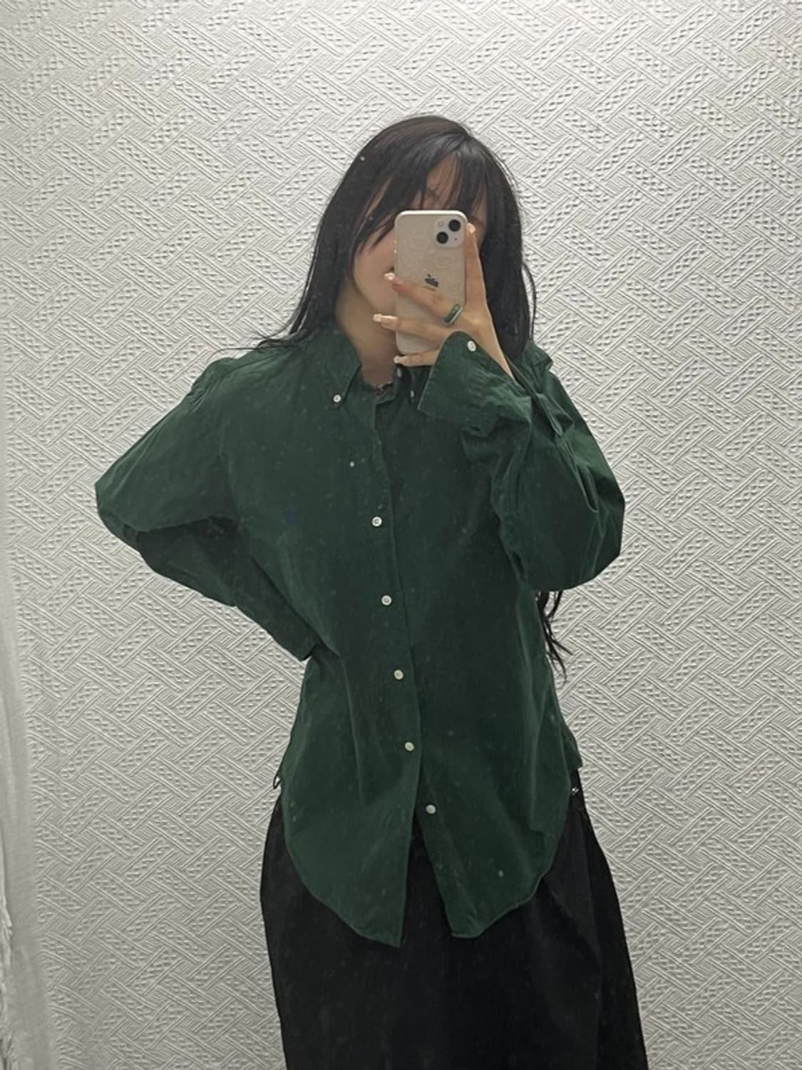 폴로 랄프로렌 올리브 클래식 핏 자수로고 오버핏 셔츠 M C06463 상품이미지2