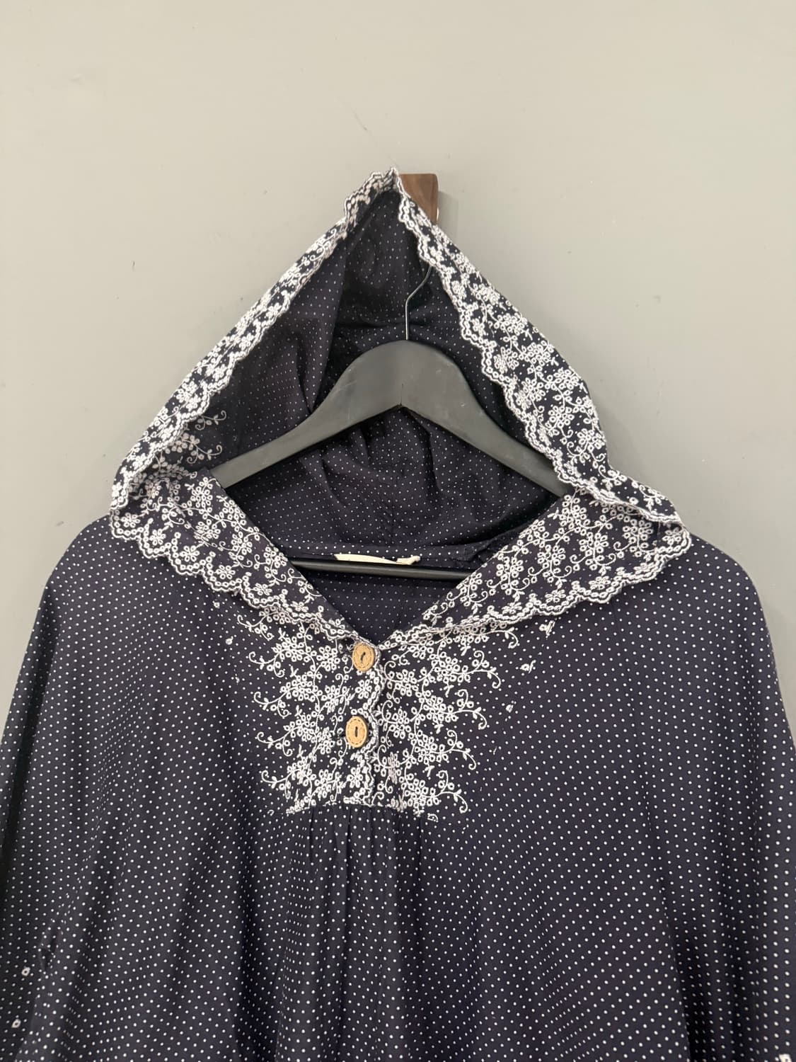 flower point dot pattern hood top 상품이미지6