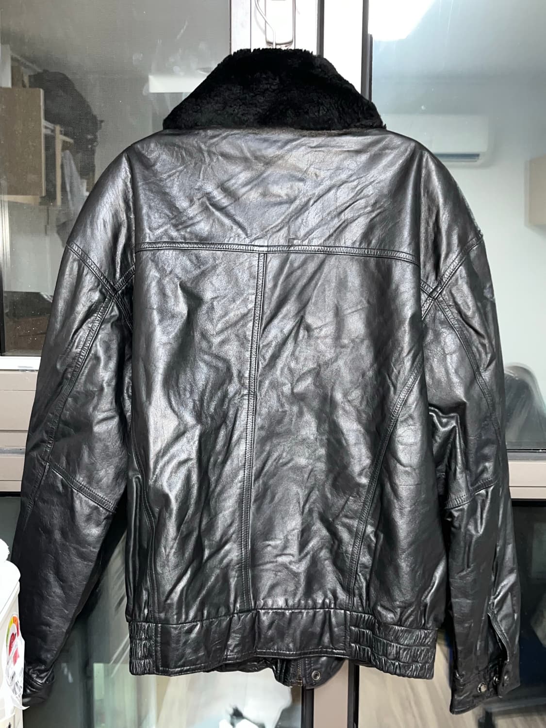 빈티지 양가죽 레더자켓 퍼 탈부착 가능 상품이미지2
