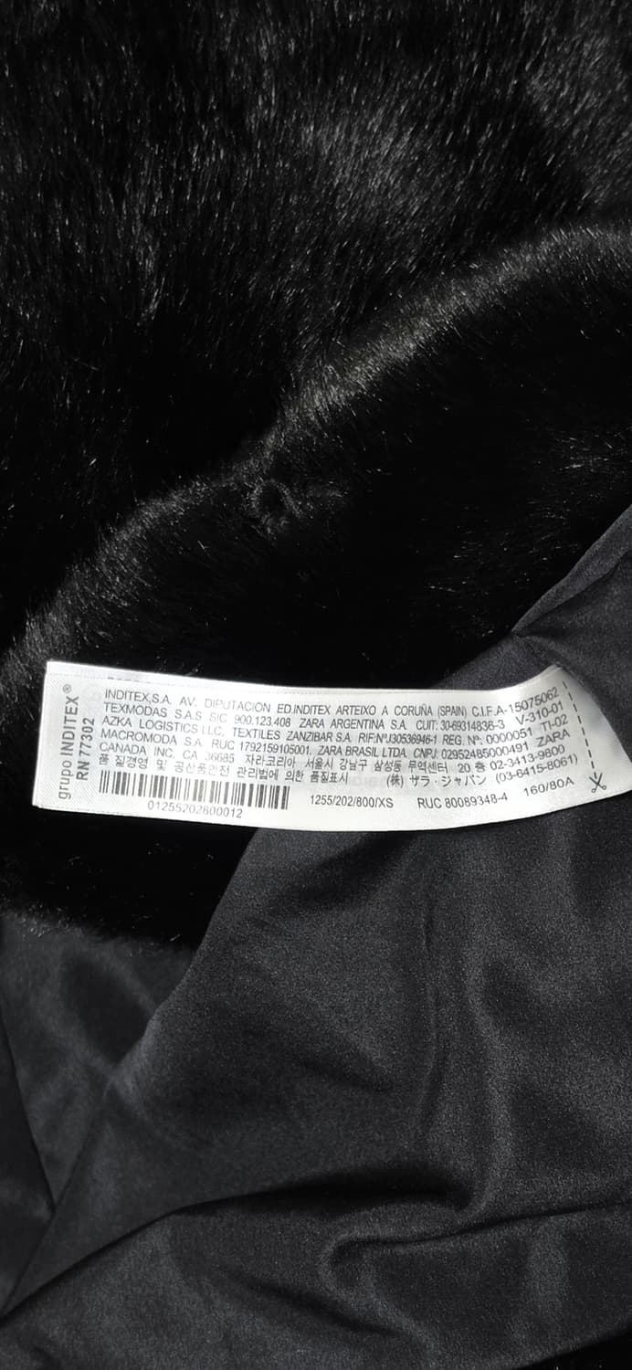 ZARA 후드 인조 퍼 자켓 XS 상품이미지4