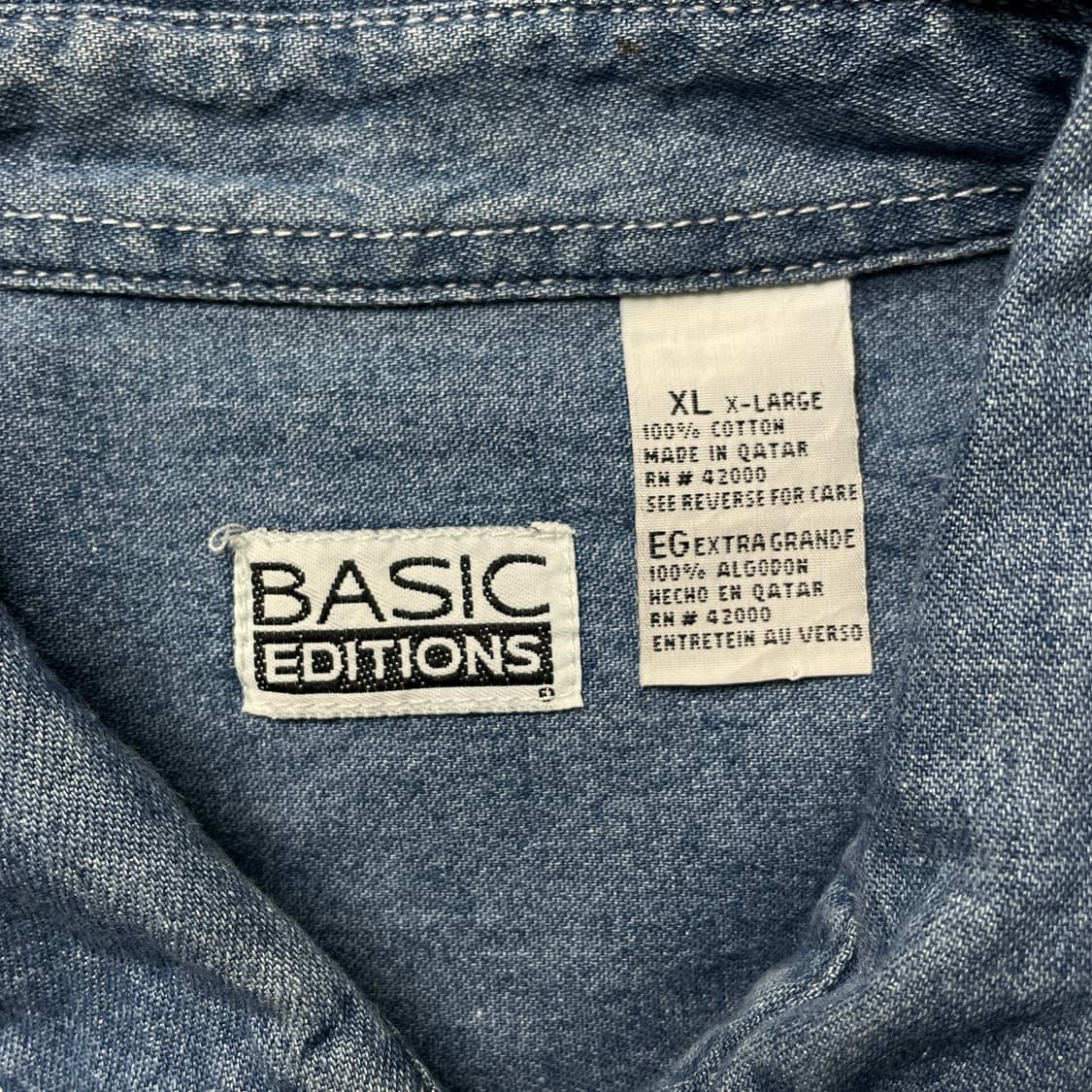 BASIC EDITIONS 빈티지 플랩포켓 코튼 데님 셔츠 A00777 상품이미지10