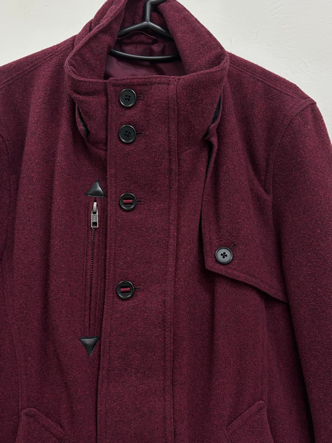 빈티지 버건디 플럼 락시크 하프 코트 상품이미지6