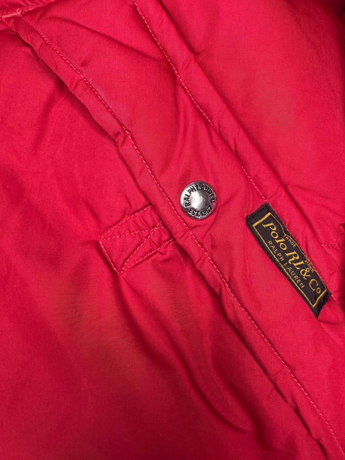빈티지 폴로 POLO 랄프로렌 덕다운 패딩 레드 M 상품이미지5