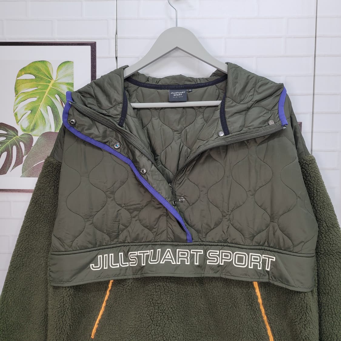 질스튜어트 스포츠 플리스 아노락 후드 반집업 재킷 자켓 긴팔 티 새상품급 상품이미지4