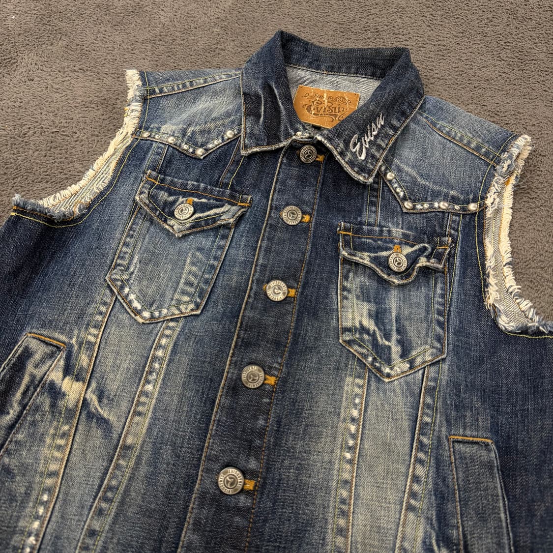 [정품/M] Evisu 에비수 빈티지 웨스턴 데님 조끼 베스트 자켓 상품이미지1