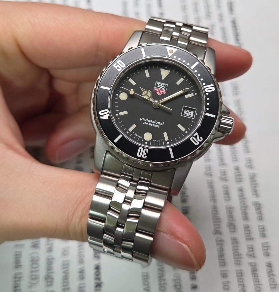 레어] 빈티지 태그호이어 프로페셔널 1500 블랙 태그섭 벤츠핸즈 쿼츠  상품이미지4