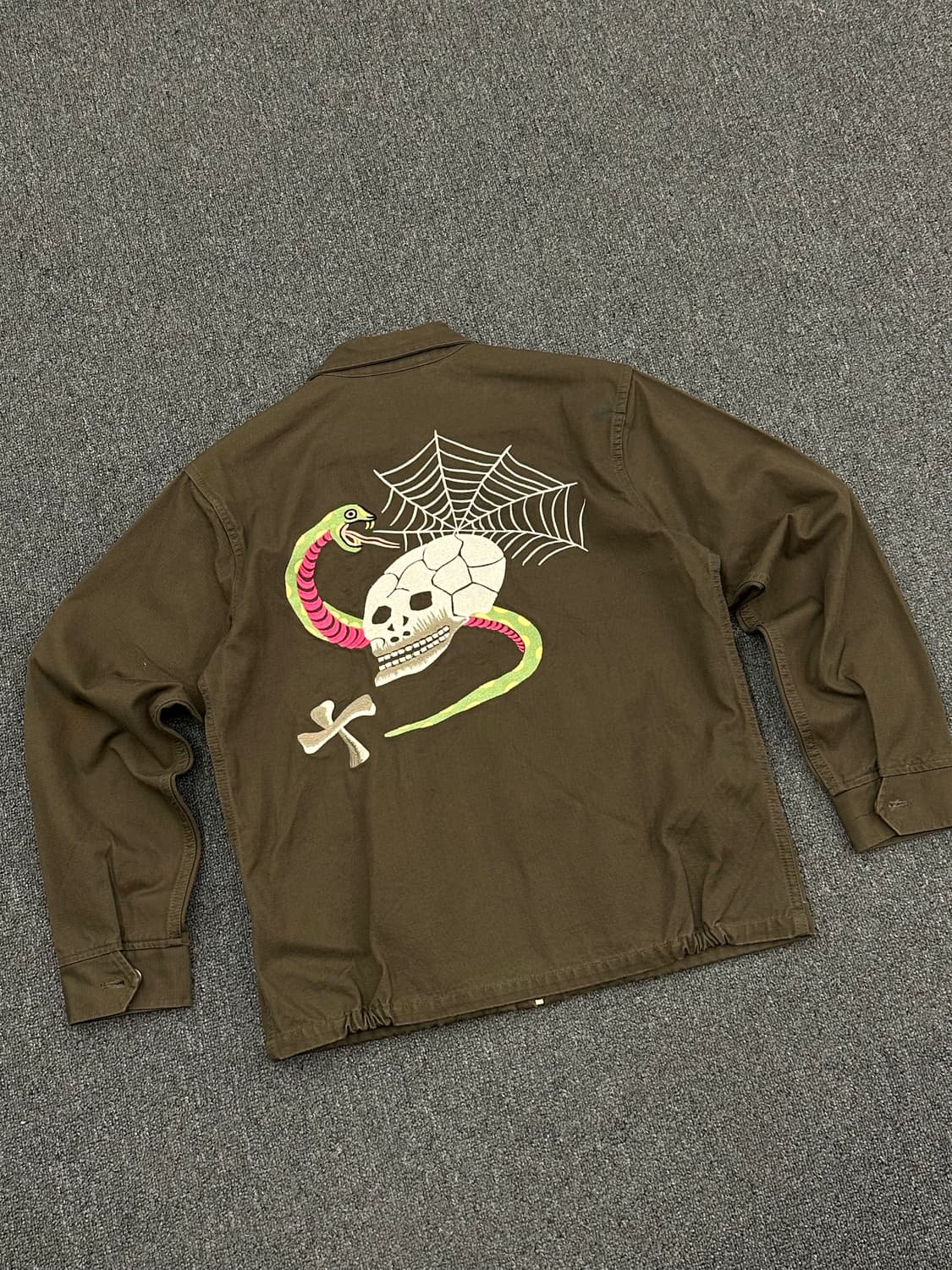 M)오리지널 U.S.밀리터리 OG-507 스컬 자수 포인트 집업 자켓 상품이미지1