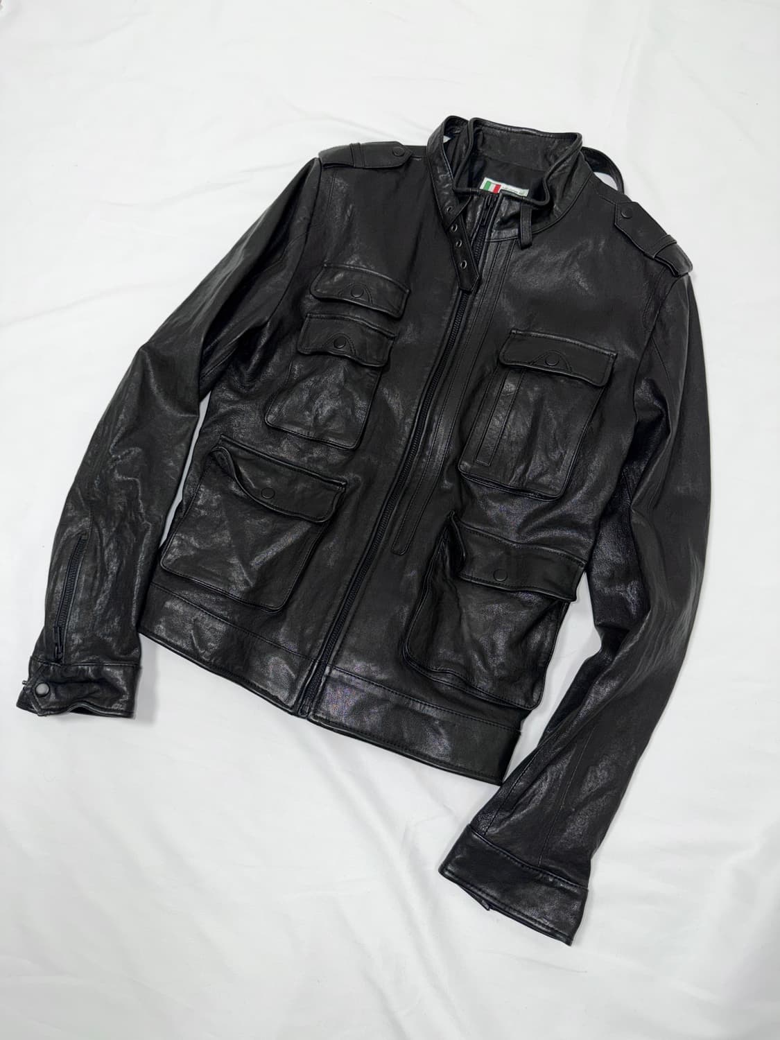 이태리 양가죽 멀티포켓 레더 자켓 상품이미지3