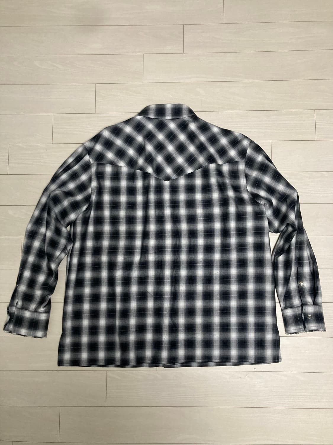 AFTER PRAY 원티드 웨스턴 체크 블랙 셔츠 상품이미지2