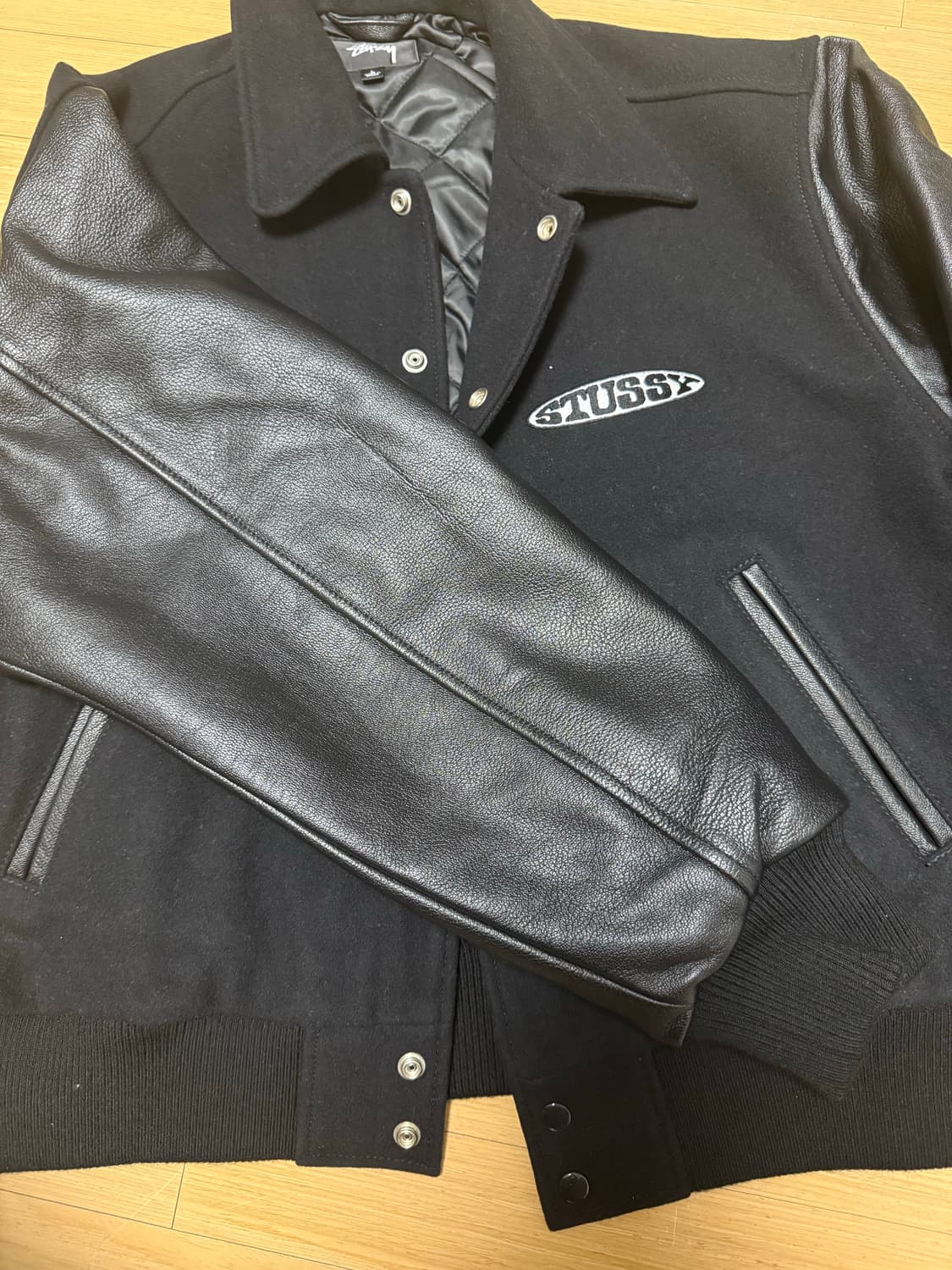 스투시 글로브 바시티 자켓 블랙 L 상품이미지6