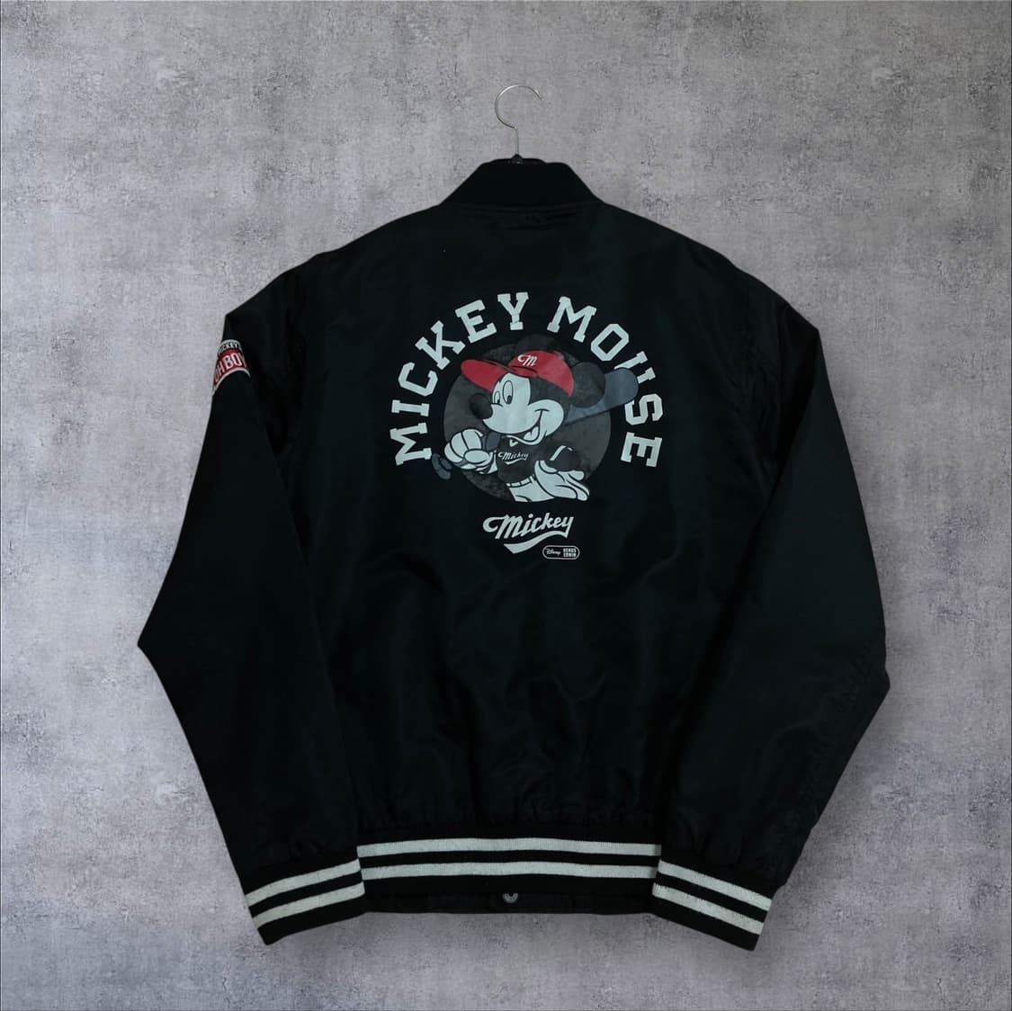 디즈니 x 헨어즈 에드윈 미키마우스 빅로고 블랙 항공 점퍼 상품이미지2