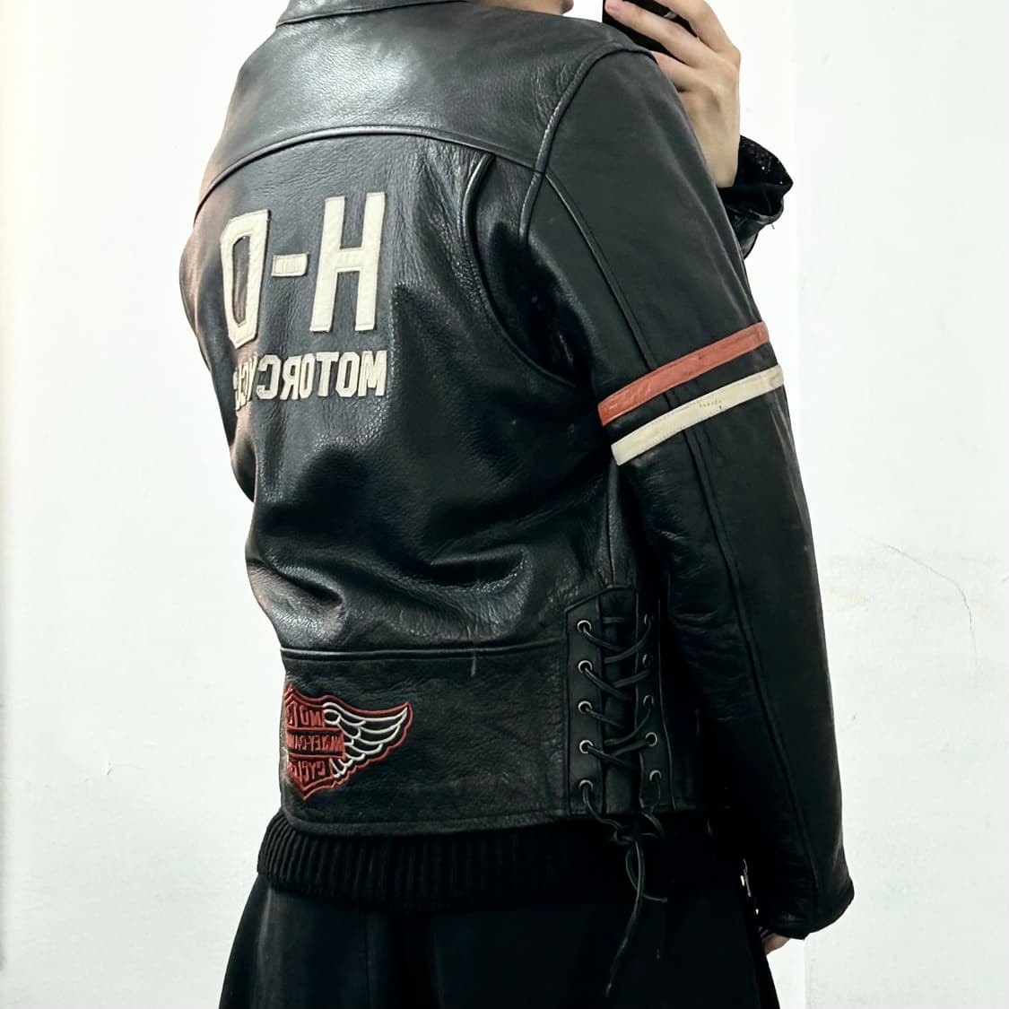 할리데이비슨 엠브로이더리 소가죽 라이더 자켓 상품이미지3