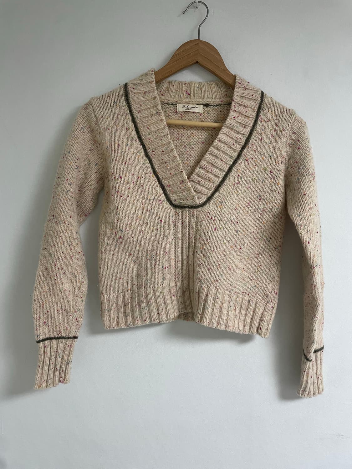 일본 빈티지 SABUROKU 베이지 니트 상품이미지1