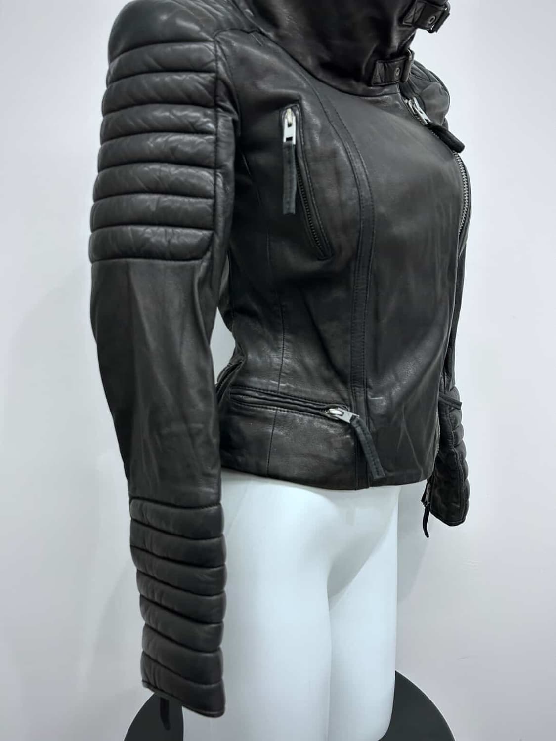 올세인츠 리얼레더 하이넥 자켓 상품이미지4