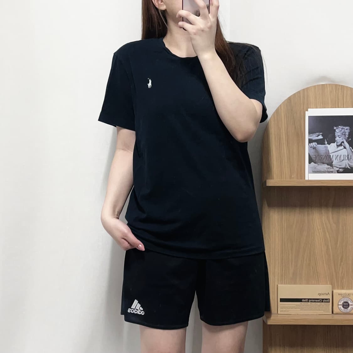 [정품] 폴로 블랙 / 화이트포니 라운드 반팔티 [ M ] 상품이미지1