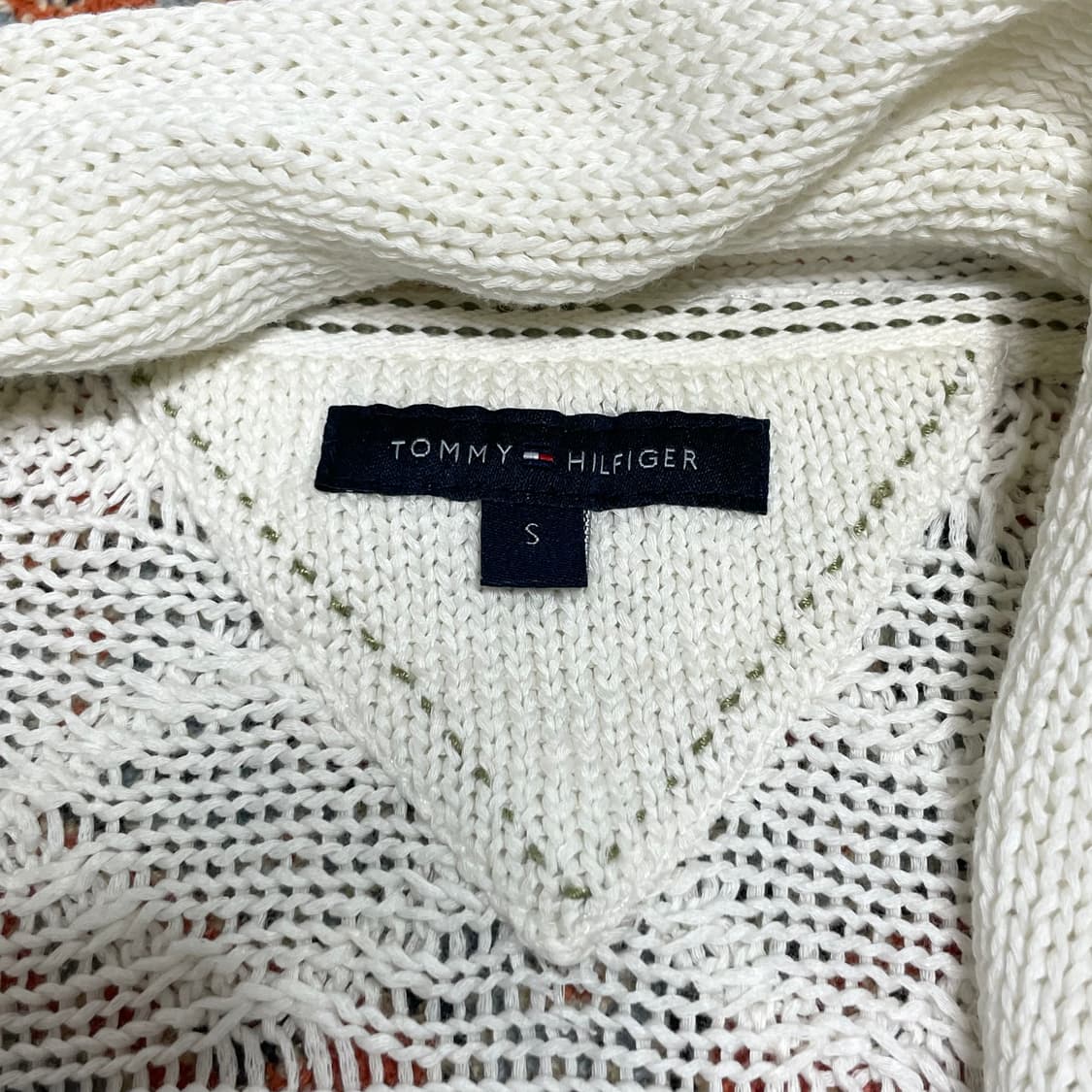 타미힐피거 화이트 니트 메쉬 가디건 여성S 상품이미지4