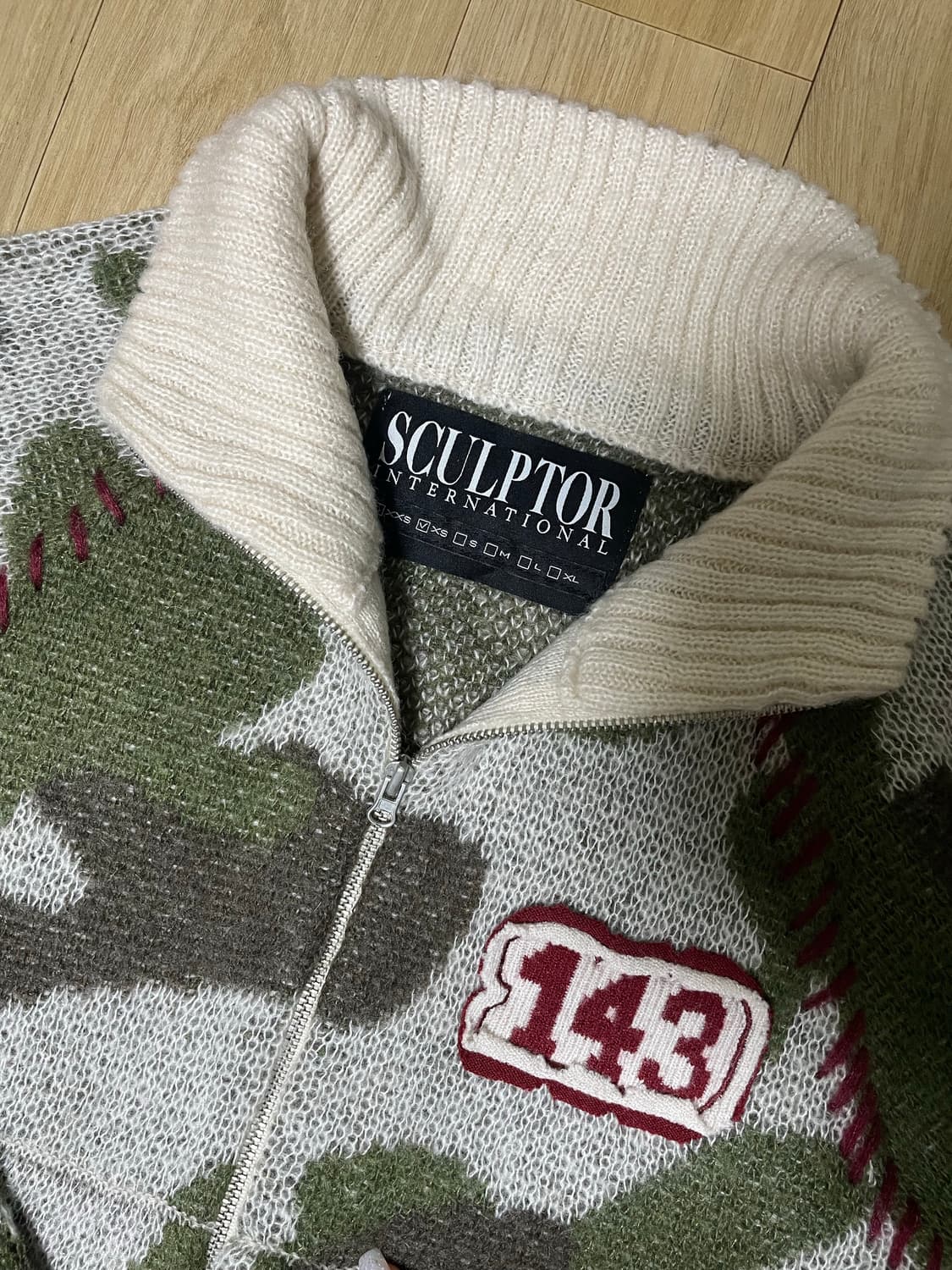 Camouflage Mohair Raglan Zip-Up Forest 상품이미지2