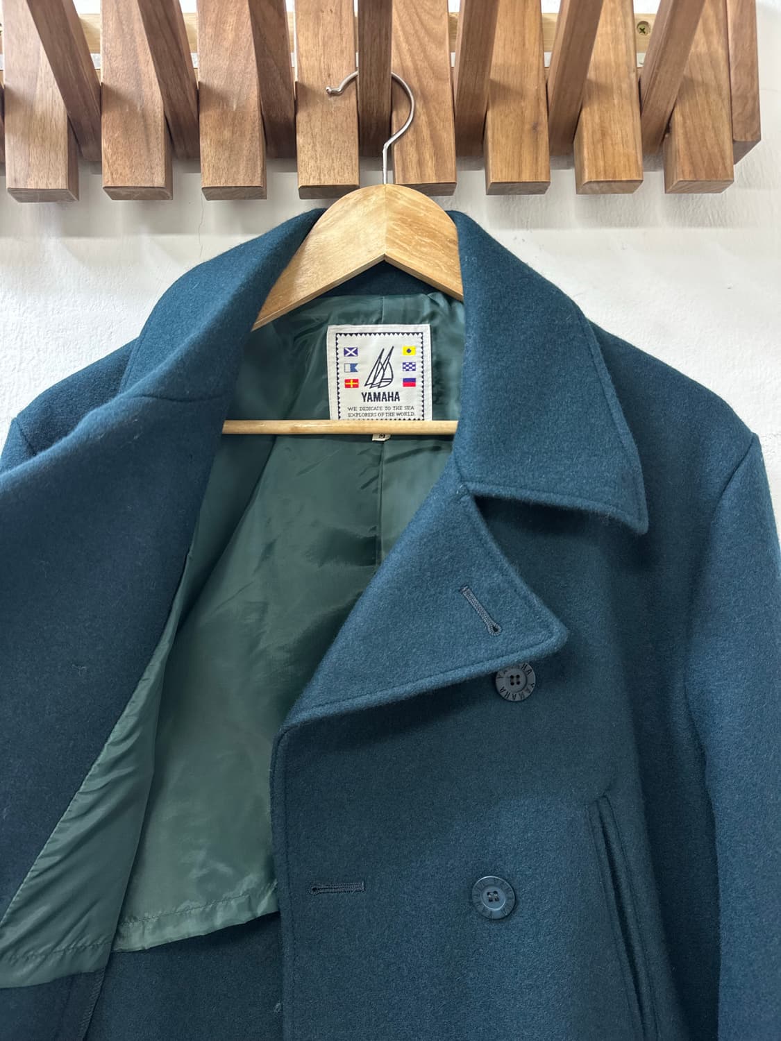 Jpn YAMAHA 야마하 울90 클래식 더블 피코트 자수패치 상품이미지3