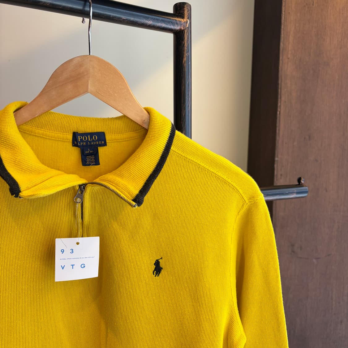 16119 - 폴로 랄프로렌 옐로우 반집업 니트 상품이미지3