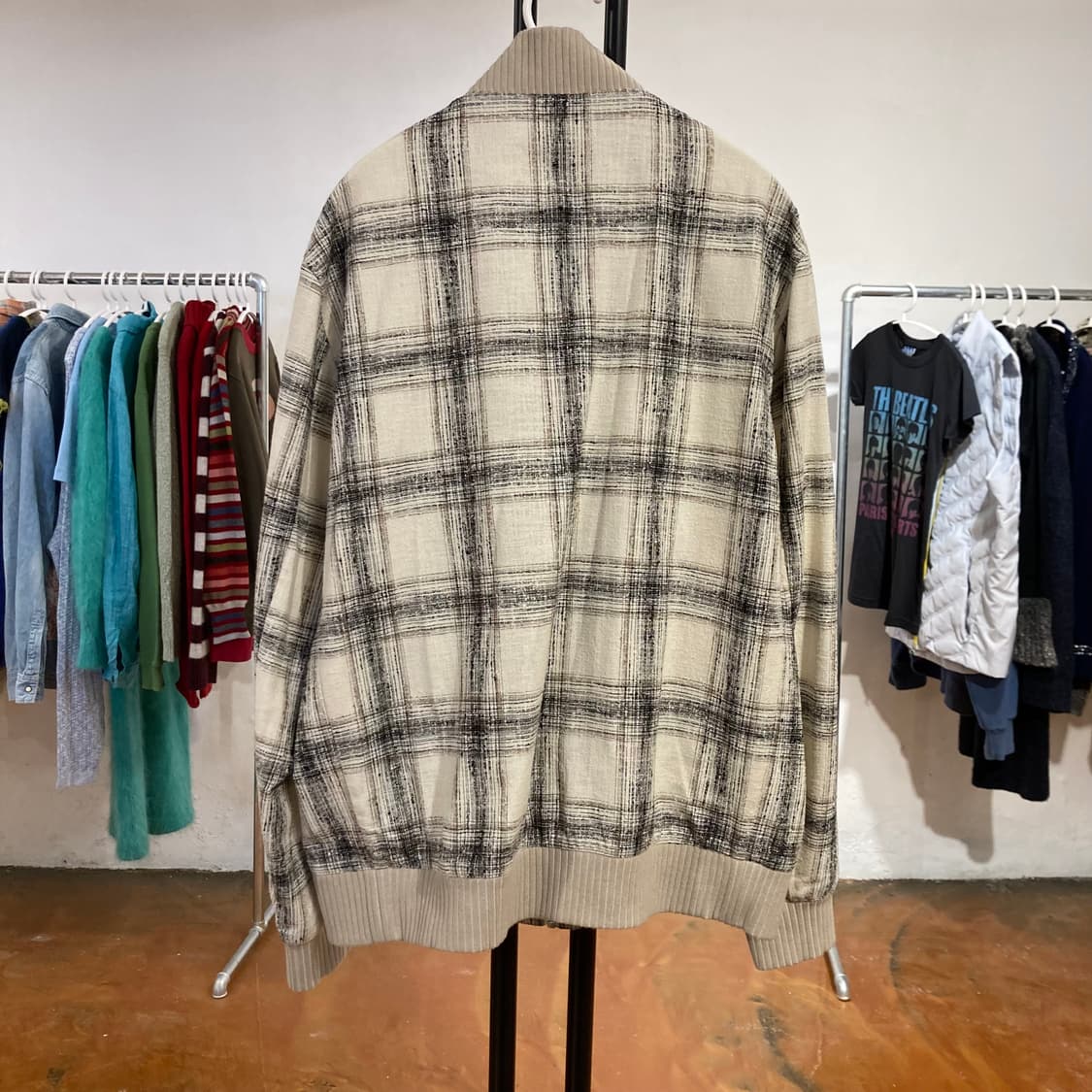 체크 패턴 집업 블루종 상품이미지8