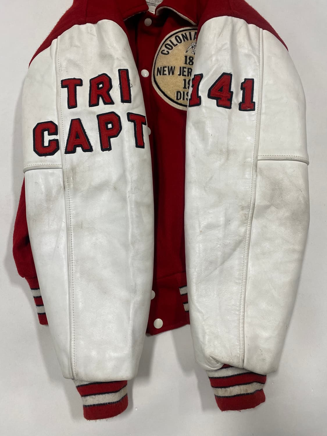 미국 빈티지 80s 레드/화이트 바시티 자켓  상품이미지9