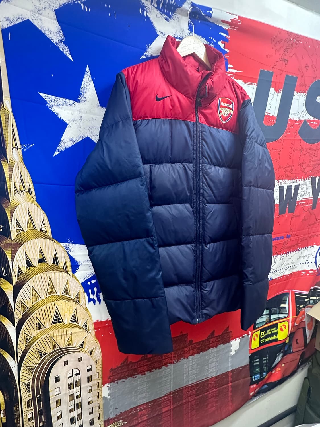 새상품급 나이키 올드스쿨 아스날 오버핏 패딩점퍼s90 상품이미지3